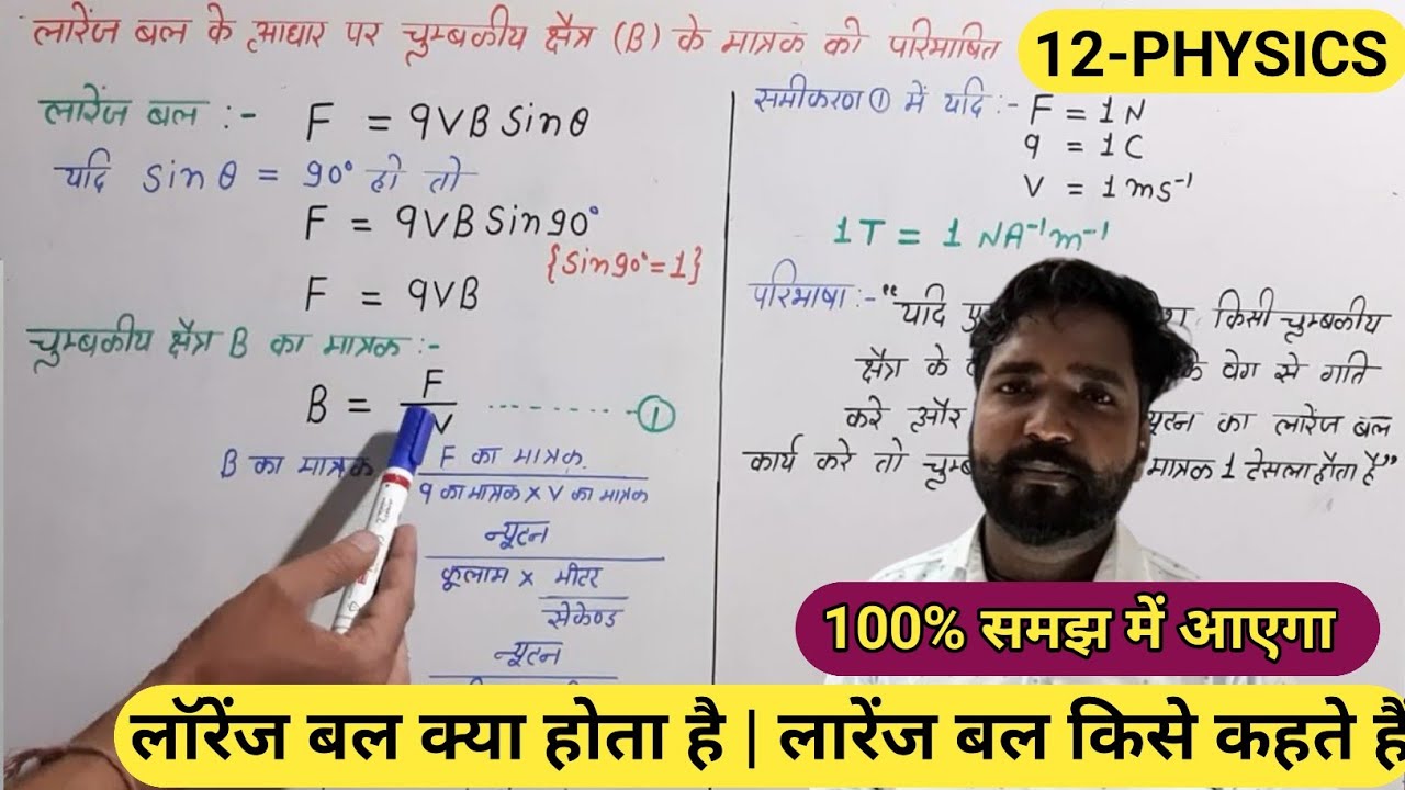 लारेंज बल किसे कहते हैं | लारेंज बल का व्यंजक | Class-12th Physics 2026 @awadhcochingcenter 