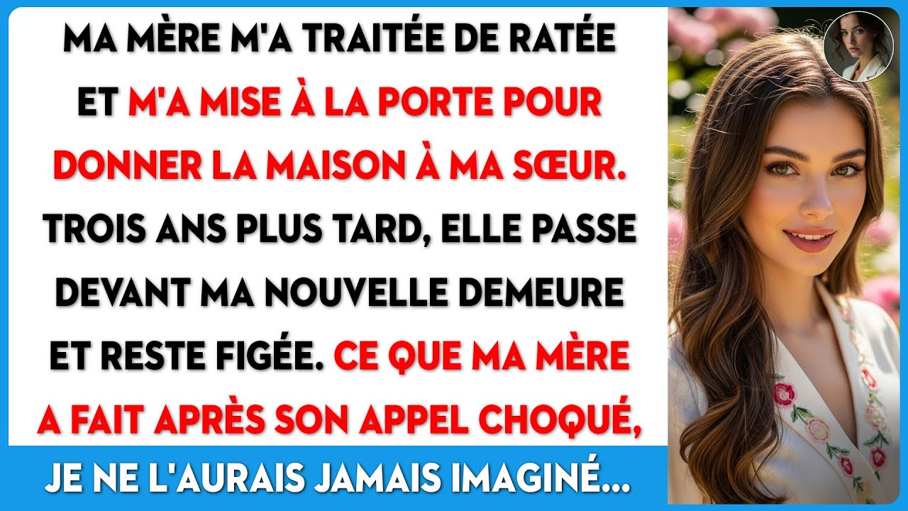 Lors du dîner familial, ma mère m'a chassé pour donner notre maison à ma sœur.