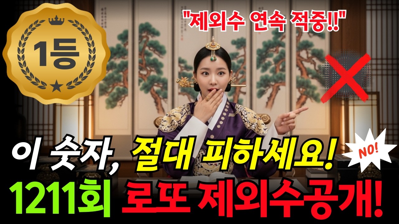 🥇[1211회 로또] 설 명절 대박 기운! 로또 1등 당첨의 문턱, 확률이 200% 폭발합니다! 역대급 제외수 4가지 공개| 로또분석 | 금전운 | 풍수지리#로또 #금전운
