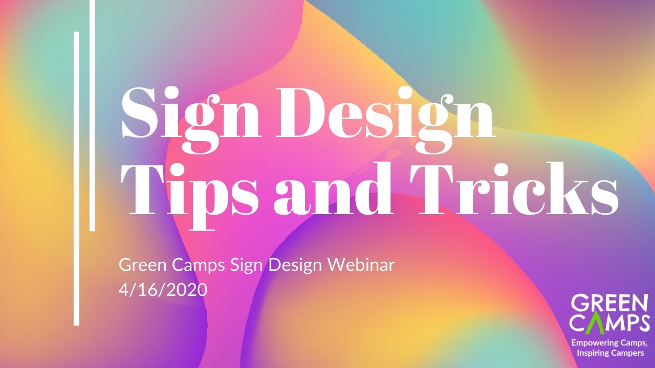 Part 3:  Sign Design Tips and Tricks