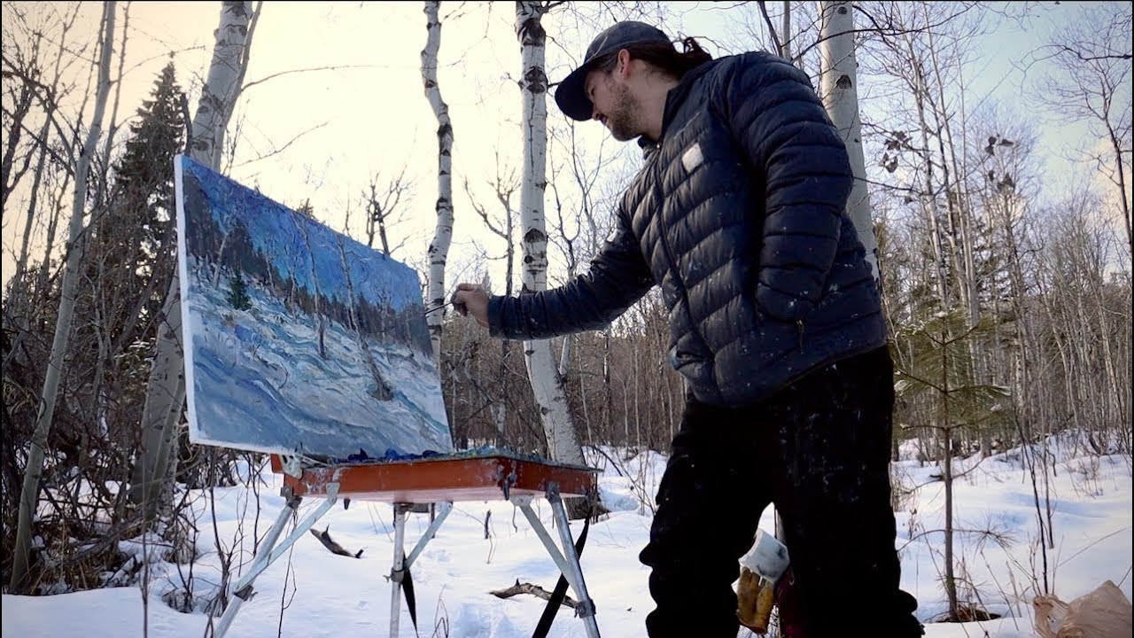 Plein Air Painting: Winter Aspens