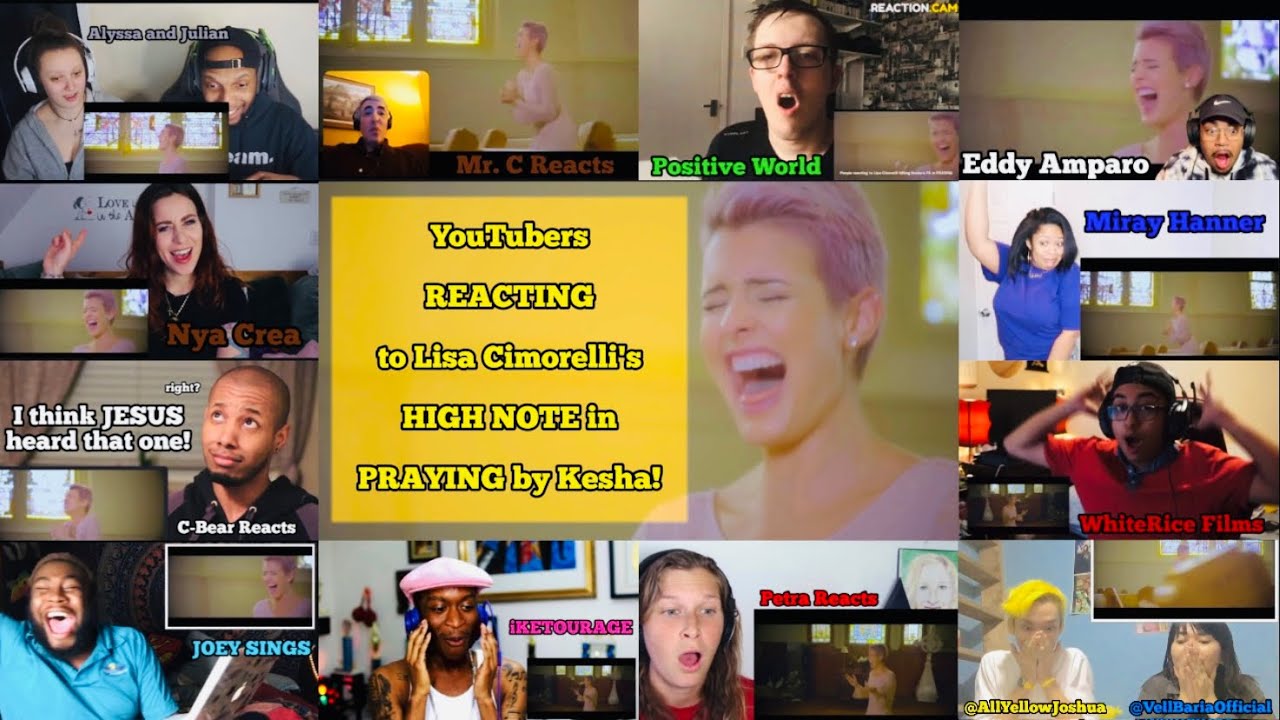 People reacting to Lisa Cimorelli's HIGH NOTE in Praying by Kesha