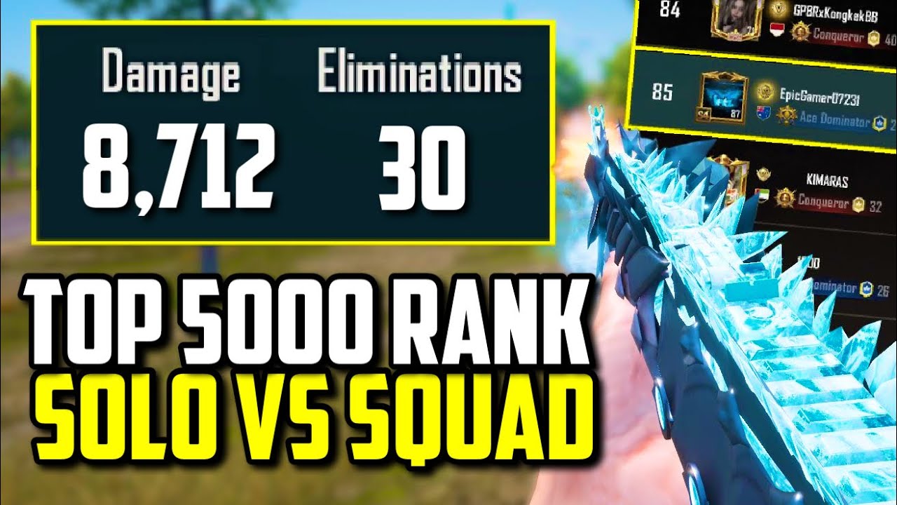 TOP 5000 RANK SOLO VS SQUAD 30 KILL GAMEPLAY! | PUBG Mobile