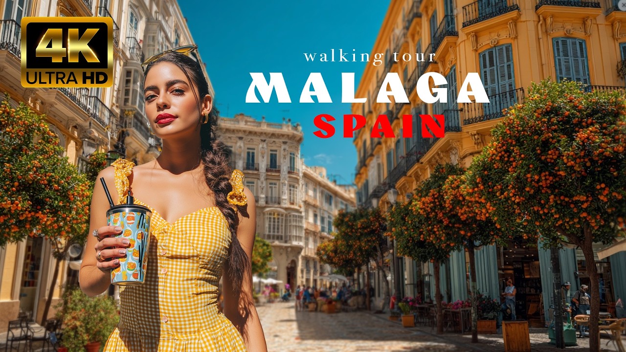 MALAGA SPAIN 4K Walking Adventure: Malaga's Golden Hours 🇪🇸