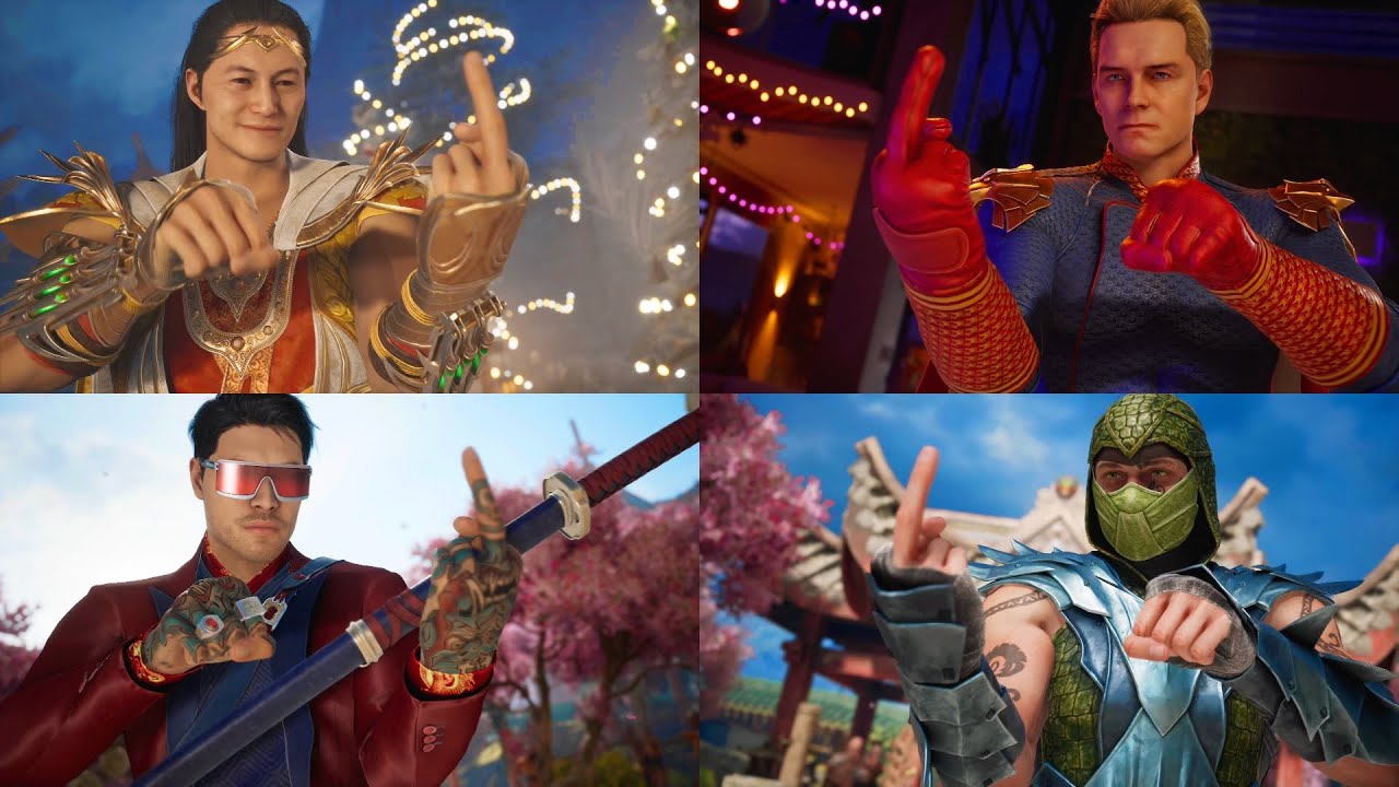 All Characters Perform JohnnyCage & Victory Poses - Mortal Kombat 1
