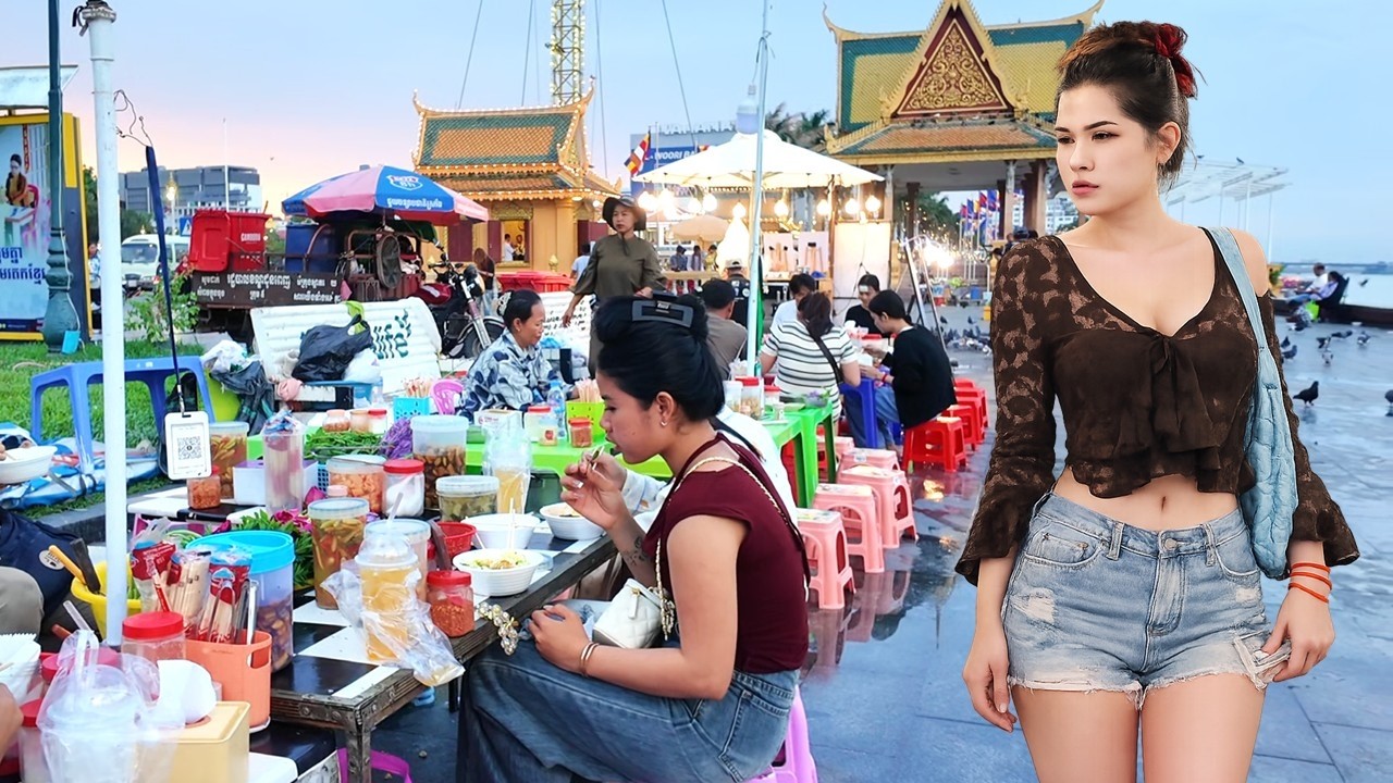 Amazing Cambodian Street Food 2026 🇰🇭 | Evening Walking Tour at Riverside, Phnom Penh 4K UHD