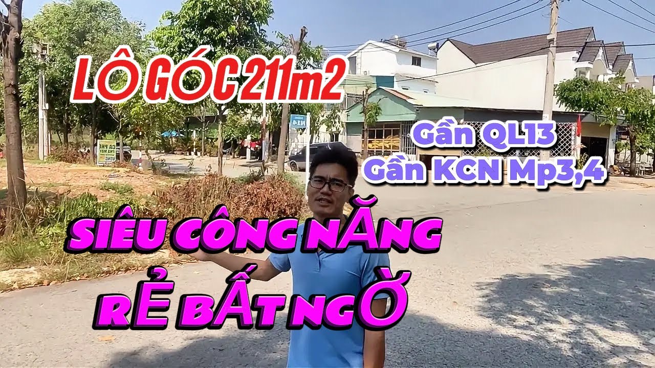 Góc 211m2 mỹ phước 4, gần ql13, gần kcn mp3,4 