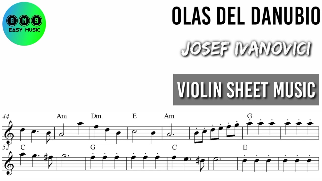 Karaoke || Olas Del Danubio - Josef Ivanovici || Violin Sheet Music