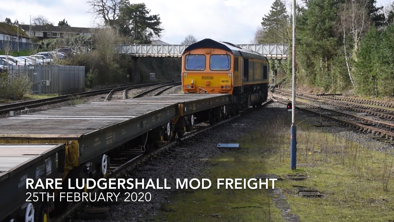 GBRf Class 66 Diesel 66781 rare shunting movement at Andover onto MOD Ludgershall line 25th Feb 2020