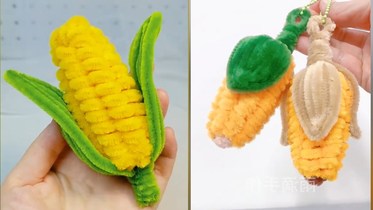 how make corn​​​ with pipe cleaner 🌽 Make a Cute Corn Decoration with Pipe Cleaners