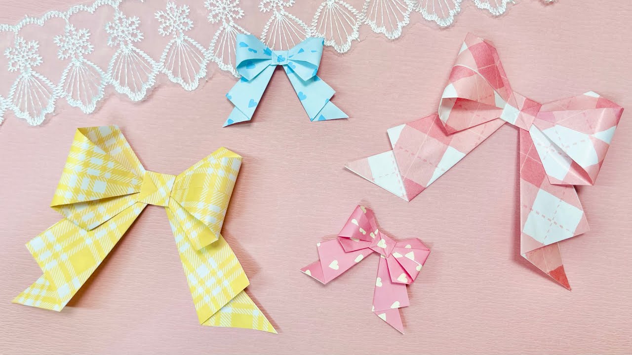 【折り紙】立体リボンの作り方🎀✨ラッピングや飾りに使えるオシャレなリボン💞