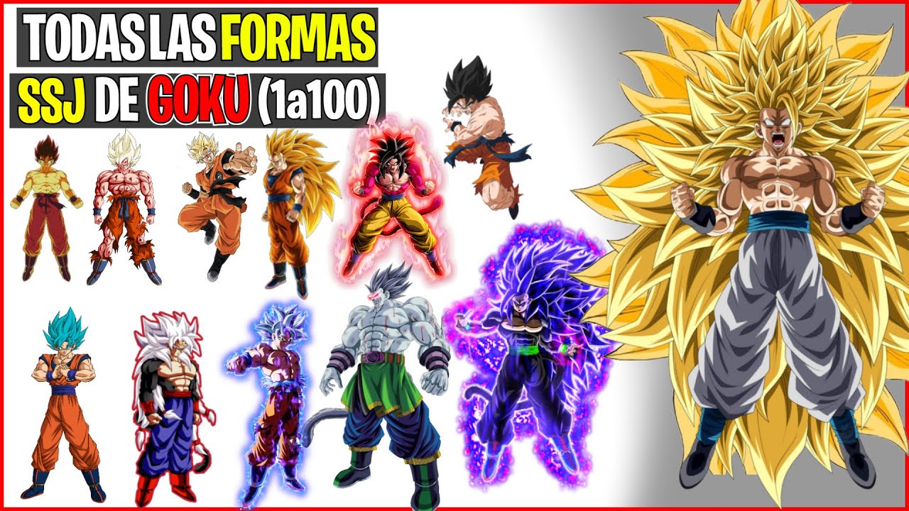 🔴¿Que tan PODEROSAS son TODAS las TRANSFORMACIONES de GOKU del 1 al 100 || CANON + NO CANON