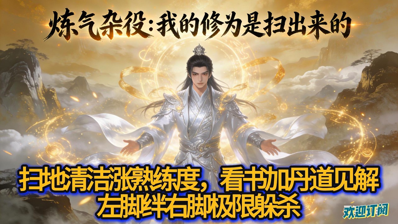 《炼气杂役：我的修为是扫出来的》系统教他左脚绊右脚极限躲杀「清修长生系统」，扫地涨清洁熟练度，看书加丹道见解，种菜练灵植培育，连吹树叶都能提升气息控制！#玄幻 #系统 #爽文