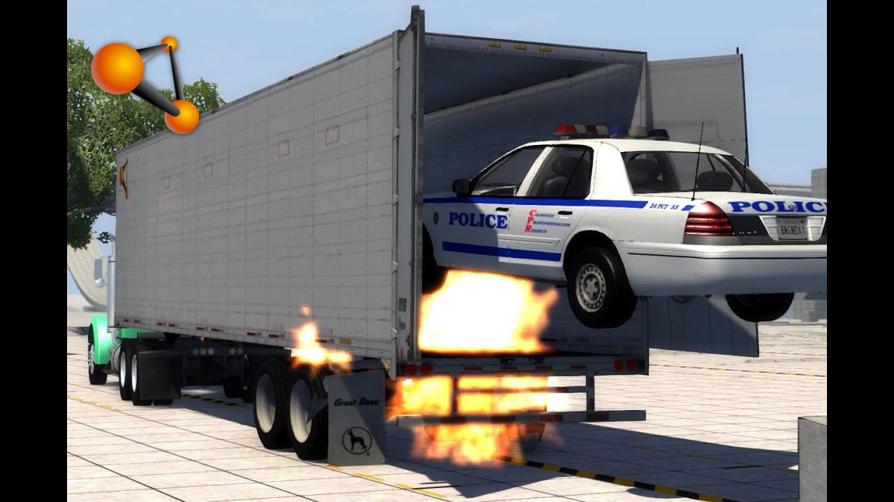 BeamNG.Drive Mod : Semi Trailer v7 (Crash test)