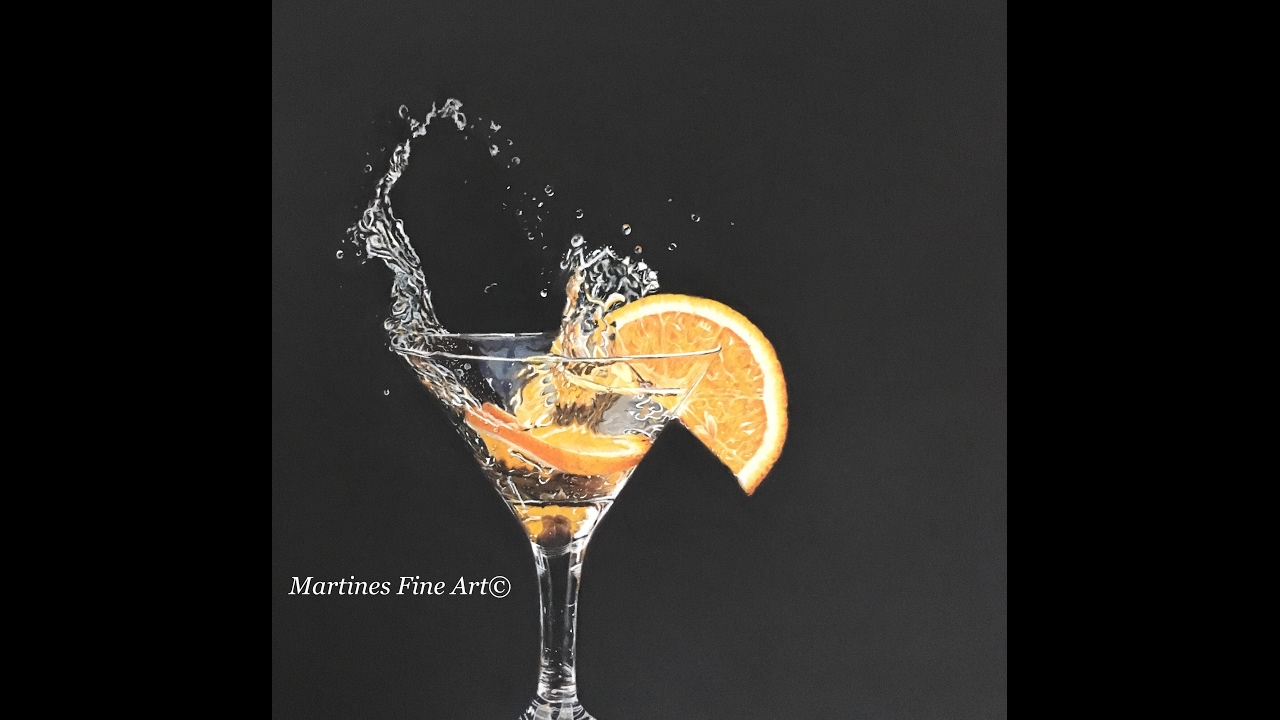 A realistic glass in colored pencils on UART 500