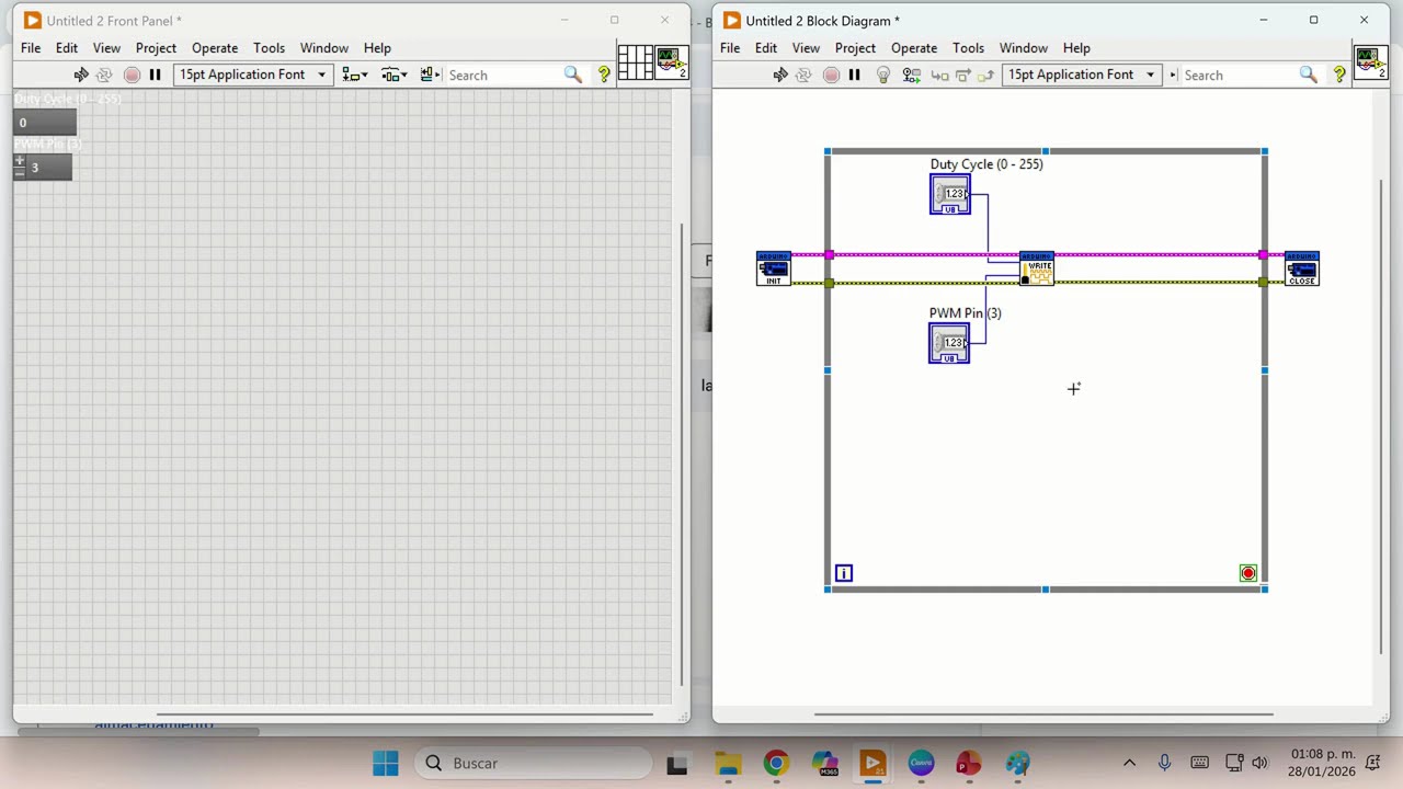 Programación Salida Digital PWM Arduino-LabVIEW