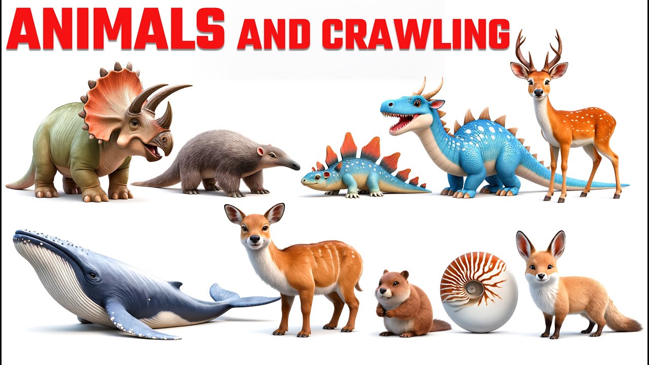 Learn 30 Sea Animals, Bugs and Insects 🌊 Fun Facts for Kids 💖 Triceratops, Ichthyosaurus, Anteater
