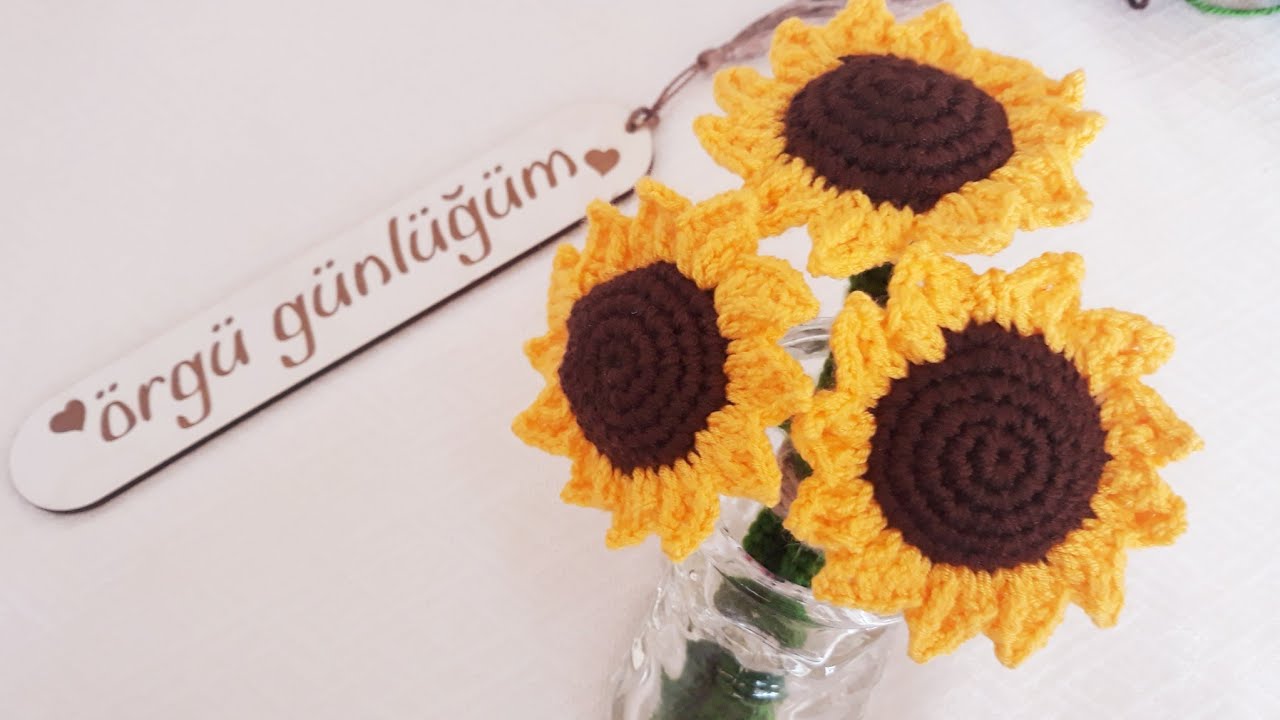 ayçiçeği yapimi 🌻, amigurumi anahtarlik, magnet, dekoratif çiçek yapımı🌻🌻🌻 crochet flower