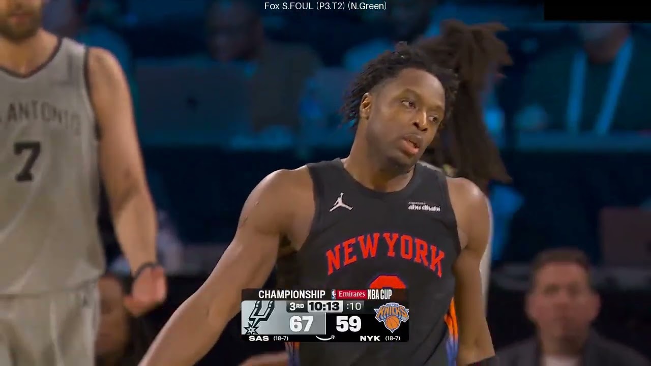 OG Anunoby vs Spurs 2025 NBA Cup Final Full Play