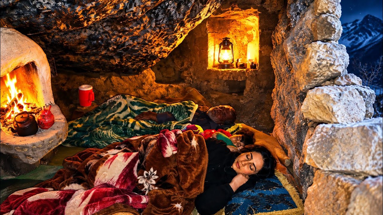 Preparing a Mountain Cave for a Cold Night | Nomadic Mother&rsquo;s Survival