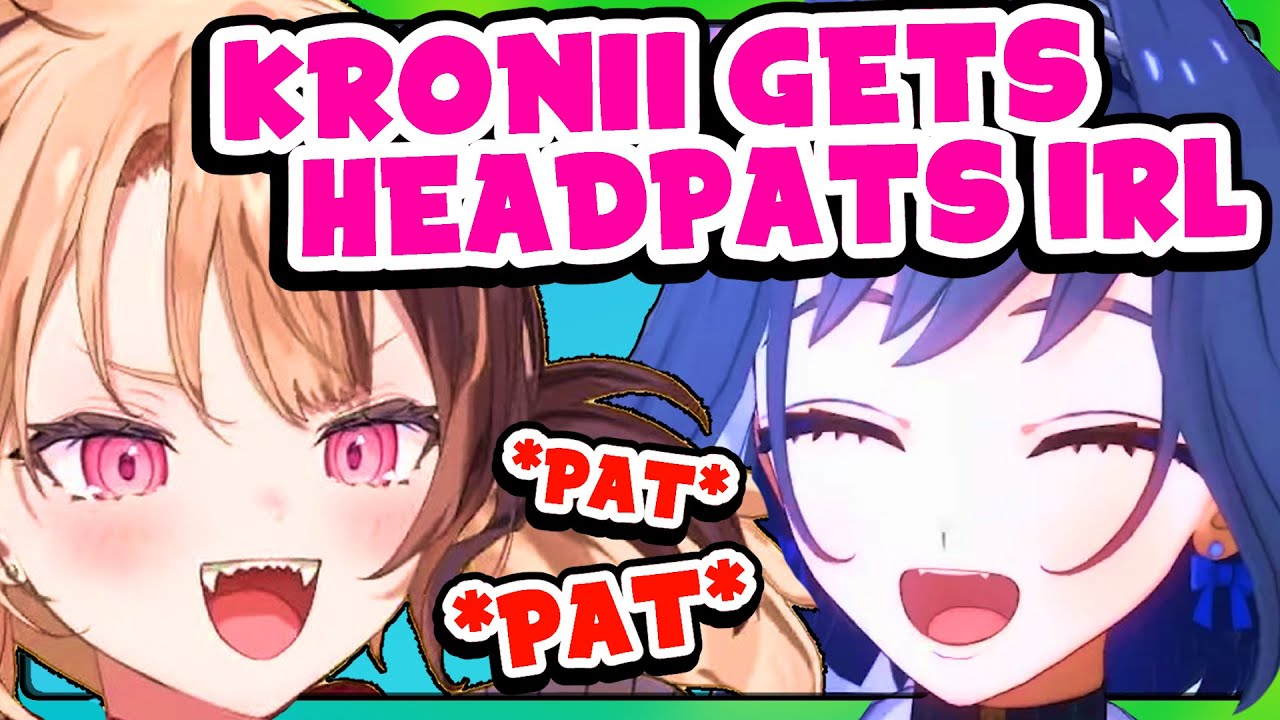 Gigi tricks Kronii into receiving head pats during off-collab