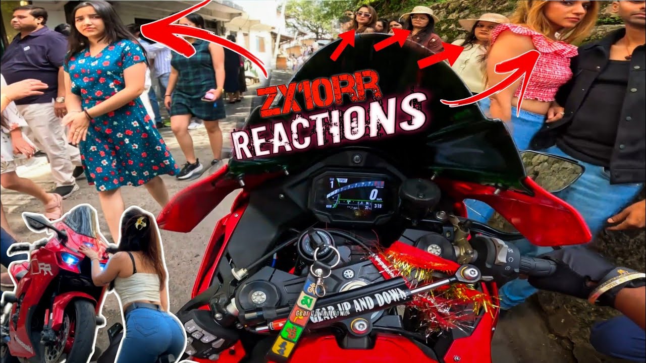 Zx10r Loud Exhaust Shocks Mussoorie Market 😱 || Cute College Girls Reaction to Kawasaki Zx10r 😍