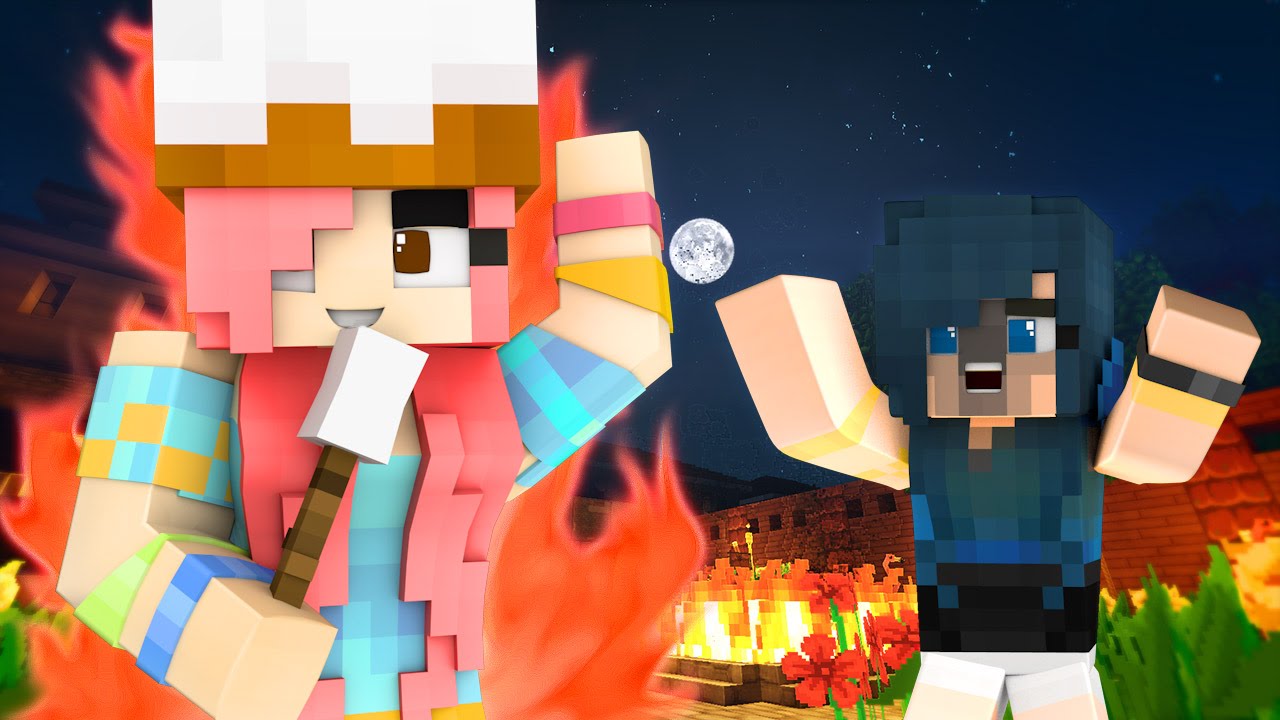 Minecraft Camping - I'M ON FIRE!!! (Minecraft Roleplay)