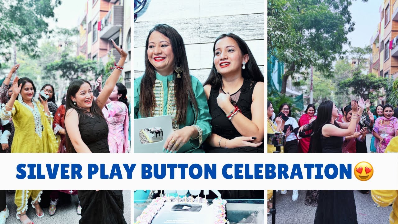 Silver Play Button Celebration💃#youtubeindia ✨#silverplaybutton #party #celebration #youtube #share