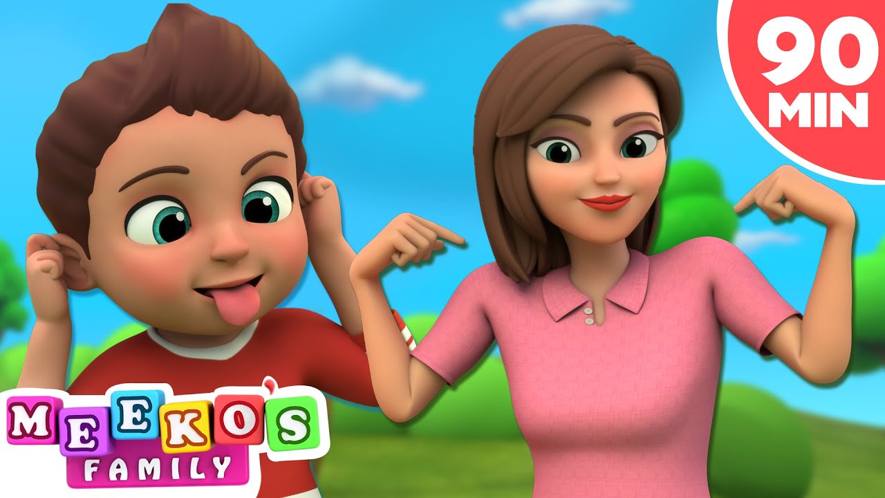 Head, Shoulders, Knees and Toes with Meeko’s Family! | Nursery Rhymes Collection for Babies