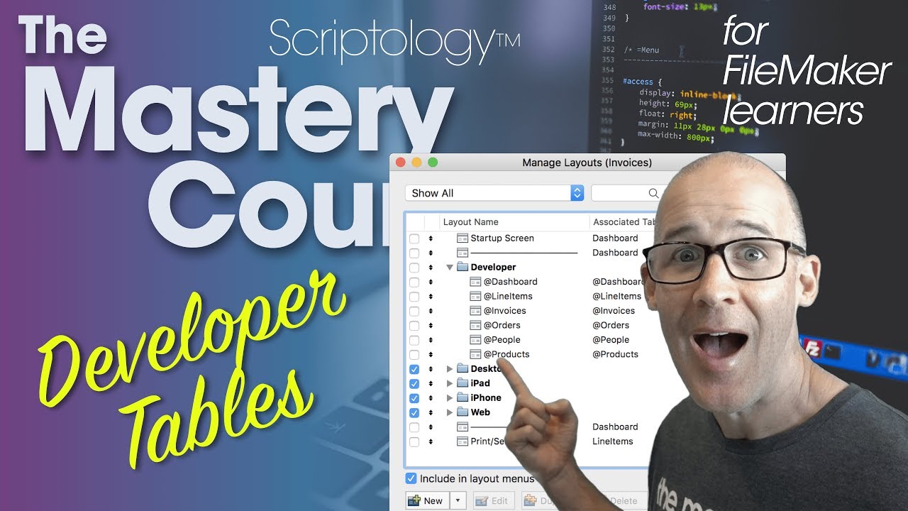 Lesson #13: Fields & Calculations - Developer Tables - Scriptology Mastery Course FileMaker