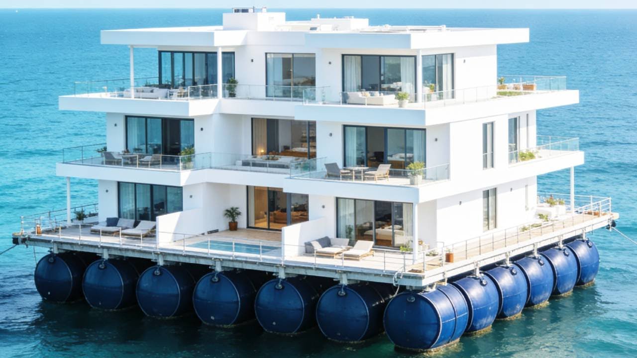 A man builds a three-story modern luxury villa by hand without blueprints. (By the seaside)！#diy