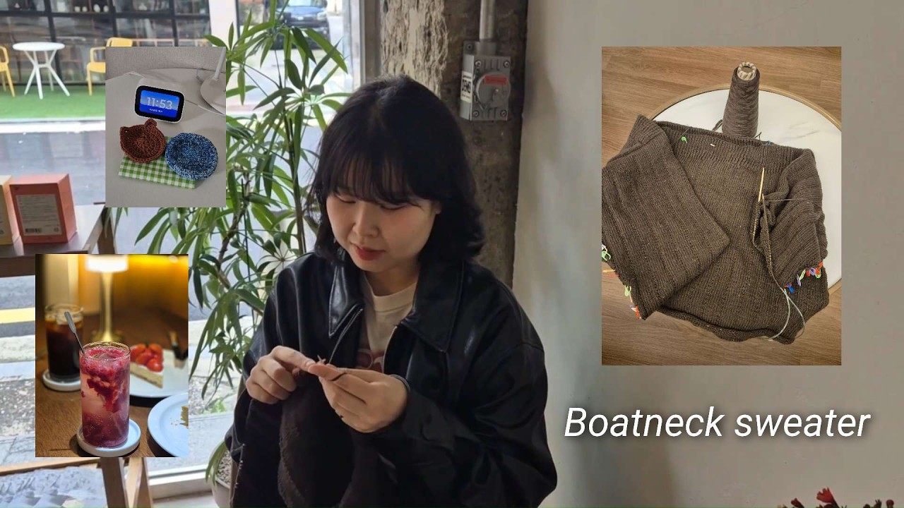 [뜨개로그] 1년 묵힌 편물 꺼내서 다시 떠보기🧶ㅣ Boatneck sweater tutorial  • 뜨개파티