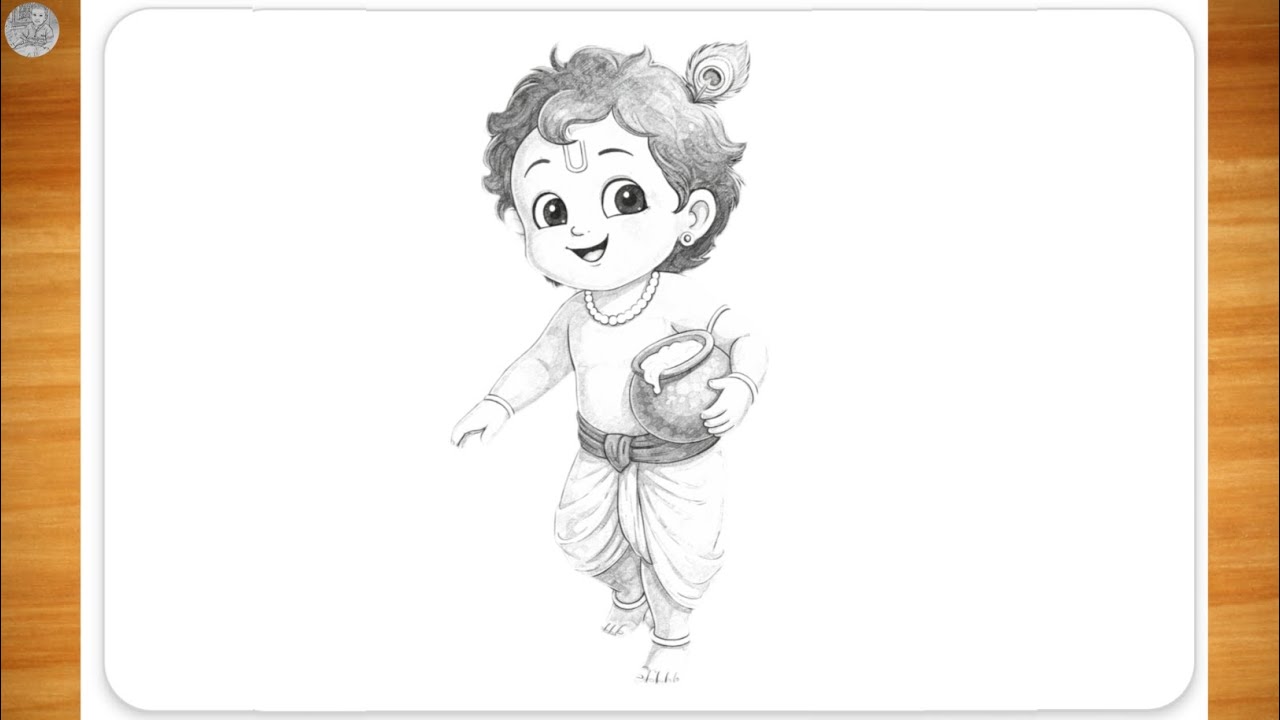 Cute Baby Krishna Pencil Sketch 😍 | Bal Krishna Drawing | Easy Pencil Art
