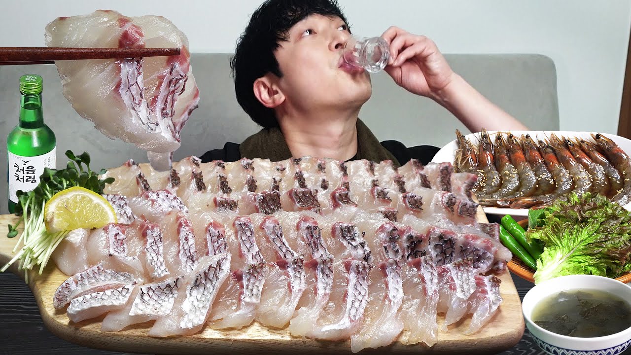 Сашими из красного морского леща с вкусной кожицей!🐟 MUKBANG REALSOUND ASMR EATINGSHOW