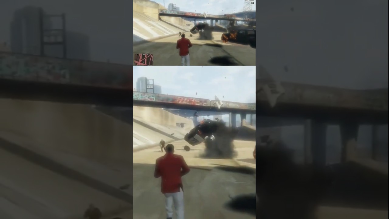GTA 5 | Franklin Blows Police Car 💥🚓 Grenade Launcher | GTA V Shorts