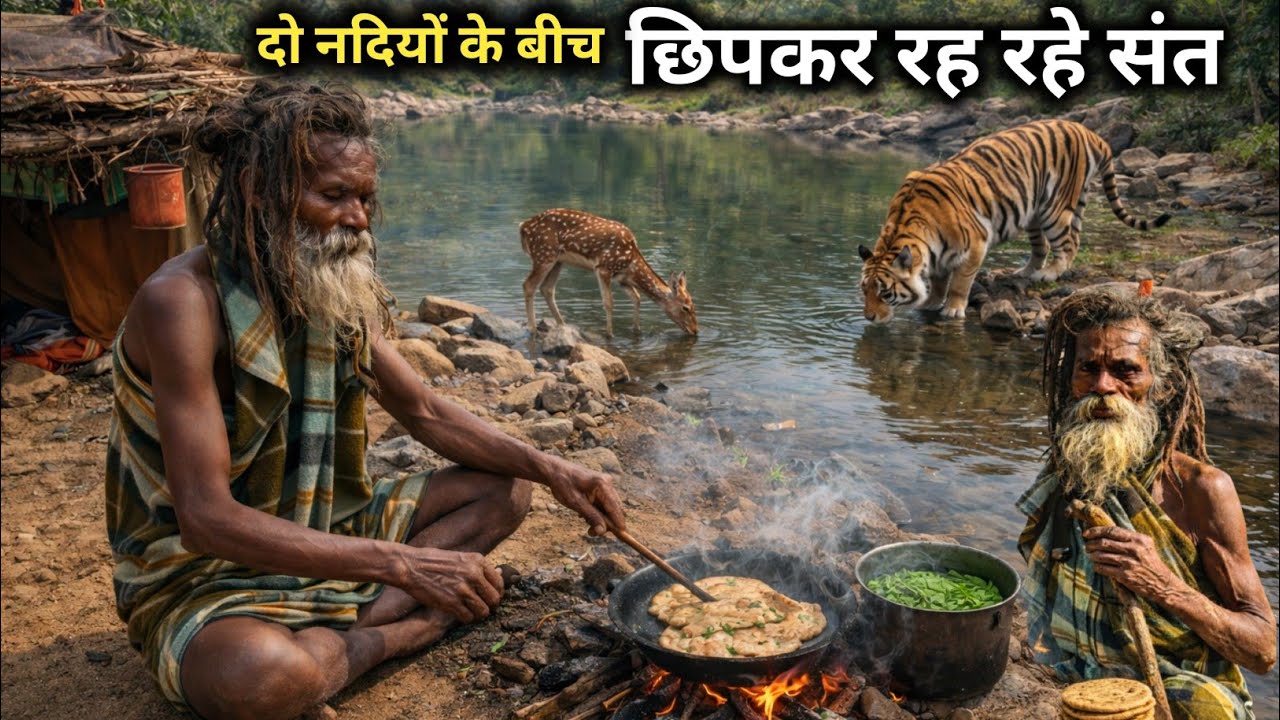 Chitrakoot प्यासे संत की पुकार सुन मंदाकिनी मैया ने दिए दर्शन और पहाड़ी सेमी का साग टिक्कड़ प्रसादी 