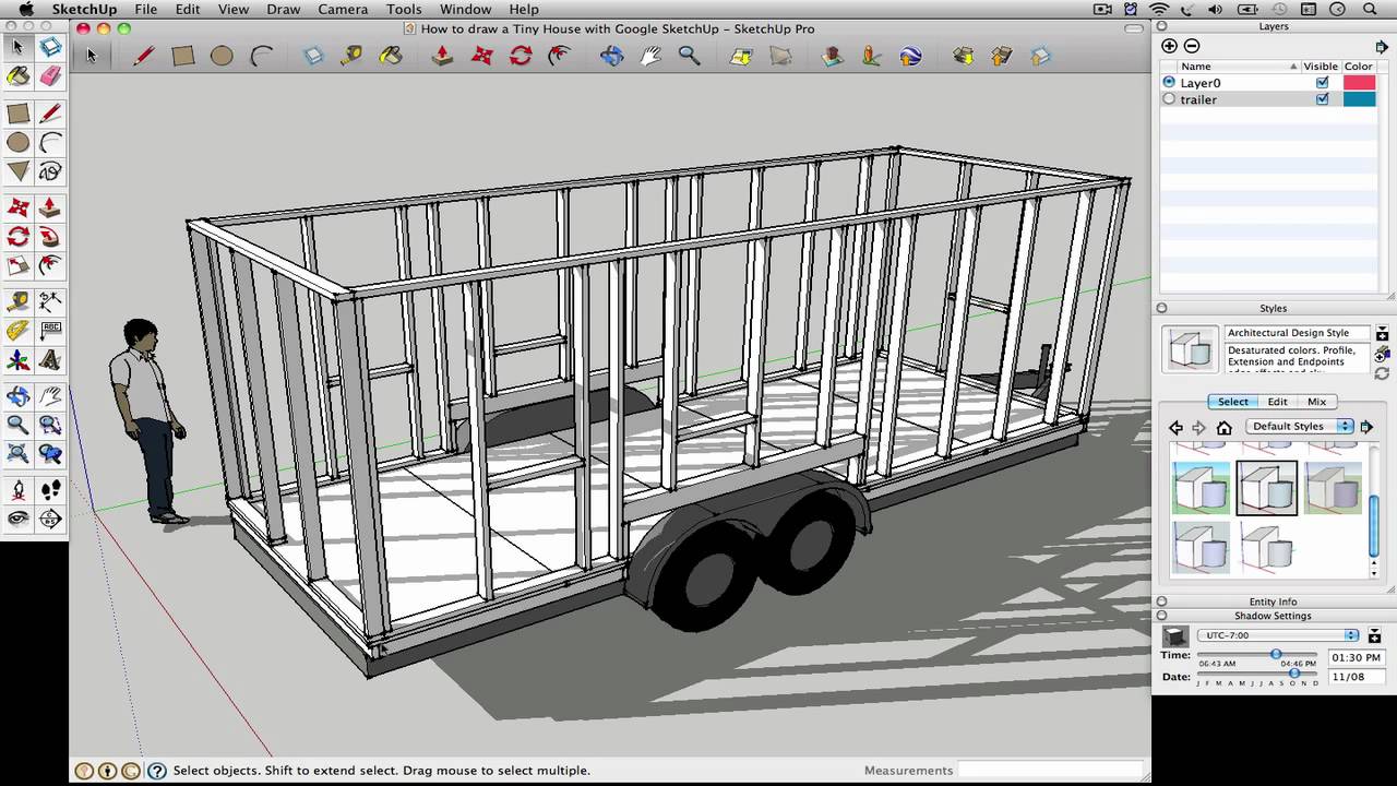 How to draw a Tiny House with Google SketchUp - Part 1