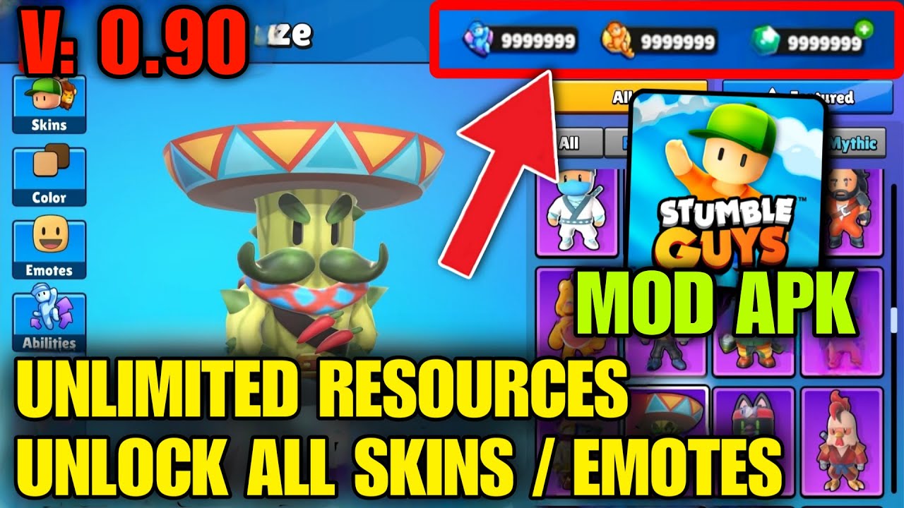 Stumble Guys Mod menu (Latest Version) | Unlimited Gems, All Skins Unlocked - Stumble Guys Mod Apk