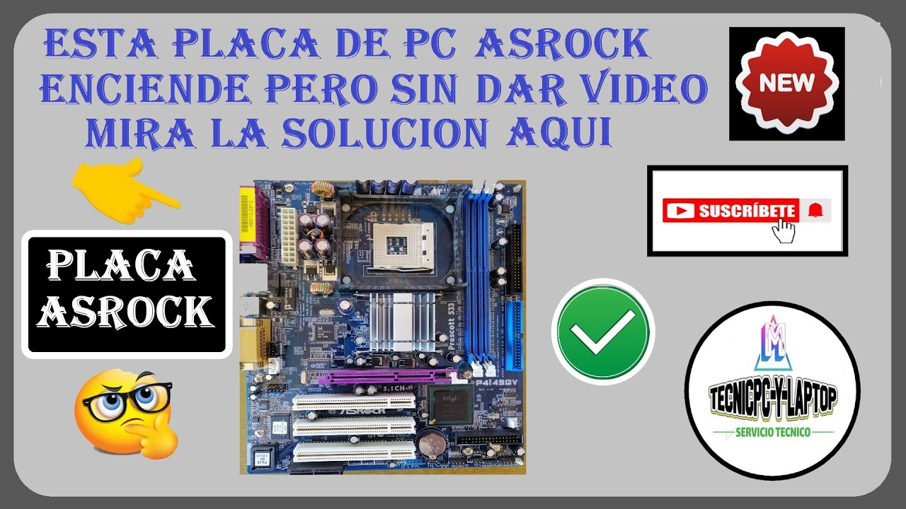 ✔️😎👉/ESTA PLACA DE PC ASROCK ENCIENDE PERO SIN DAR VIDEO/ (MIRA LA SOLUCION AQUI)😒#computerhardware