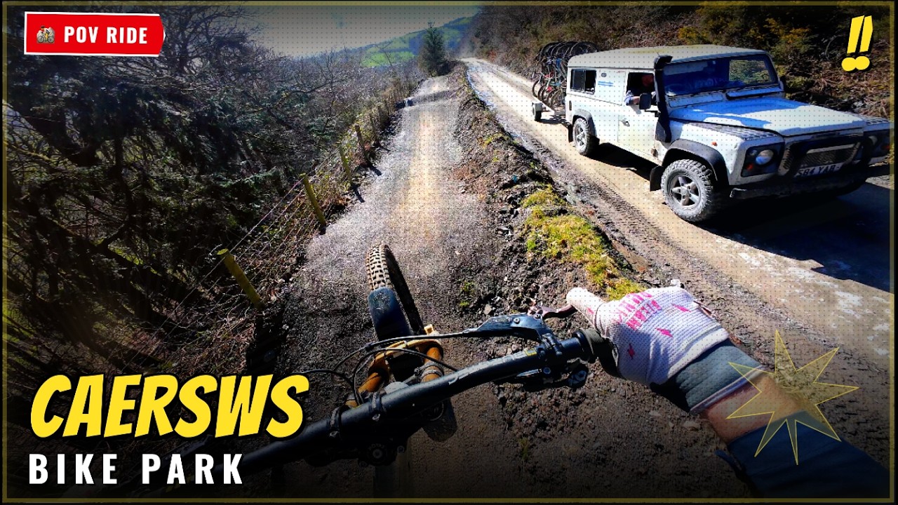 Катаемся на обновленных трамплинах в байк-парке Caersws.