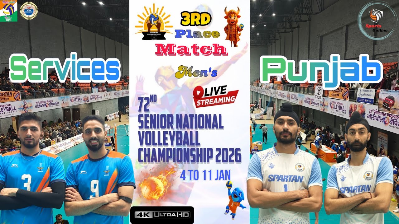 HD 🔥 Services VS Punjab |Men 72 Senior National Volleyball Championship 2026 Varanasi Sports Outline