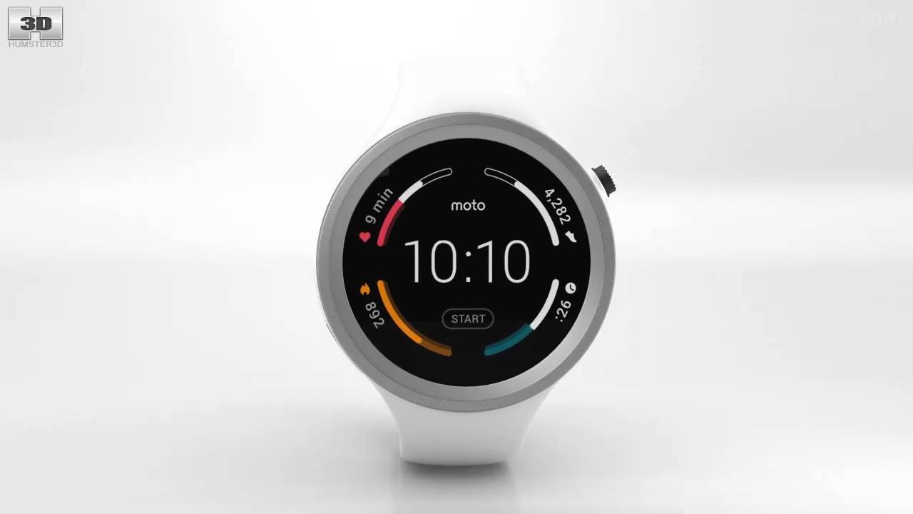 Motorola Moto 360 Sport White 3D model by 3DModels.org