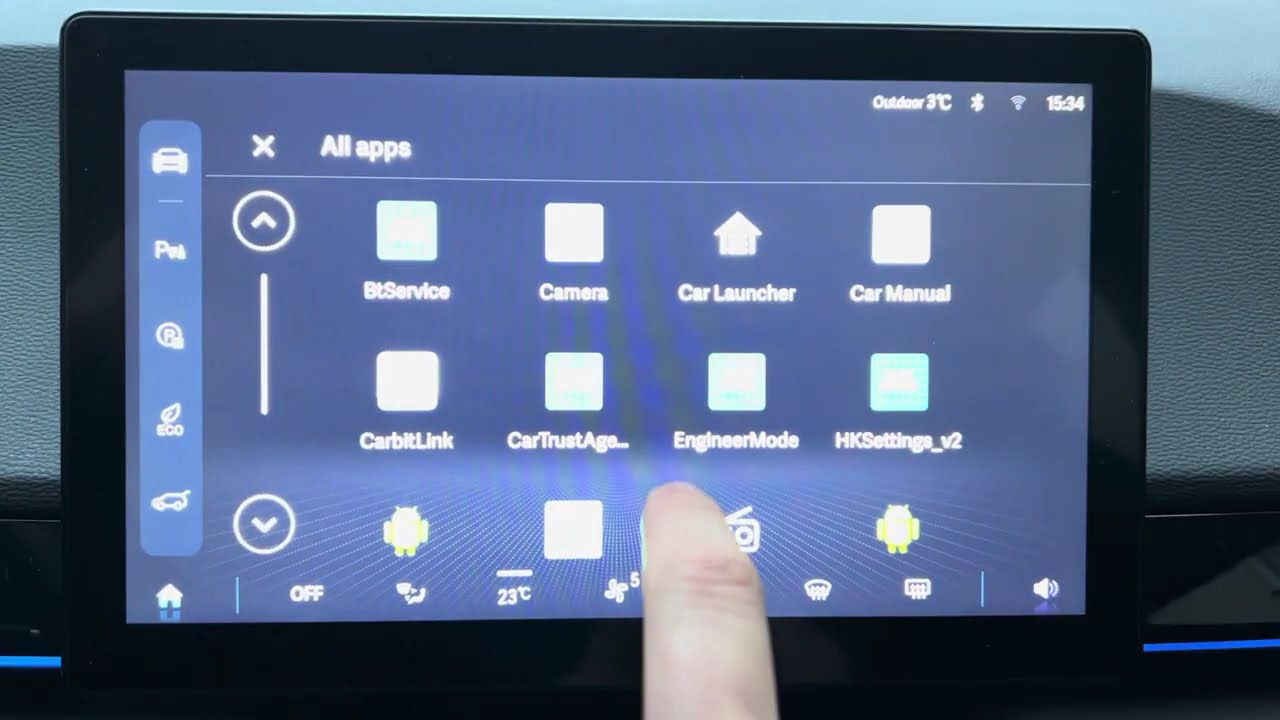 BAIC BEIJING hidden menu and native Android OS below the surface