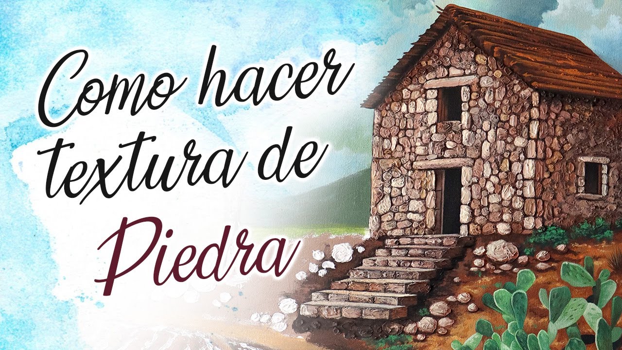 Cómo crear textura tipo piedra con plastilita en lienzo | Paisaje artístico paso a paso