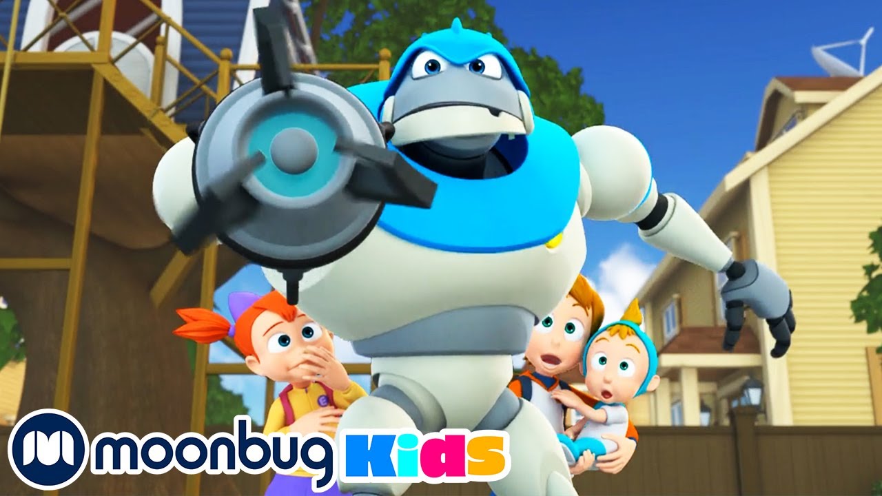 Save The Kids - Kids Video Subtitles | Arpo the Robot | Cartoons for Kids | Moonbug Literacy