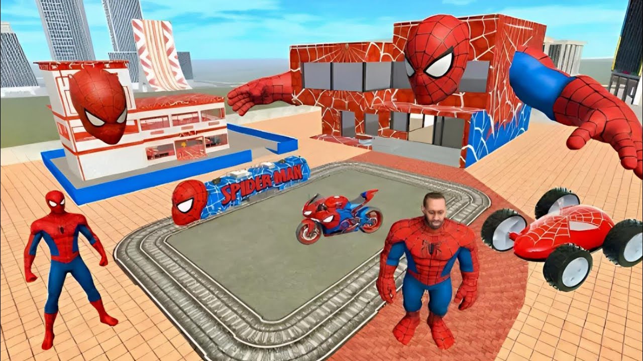 Franklin এর বাড়ি এখন পুরো Spider-Man City | Indian Bike Driving 3D❤️