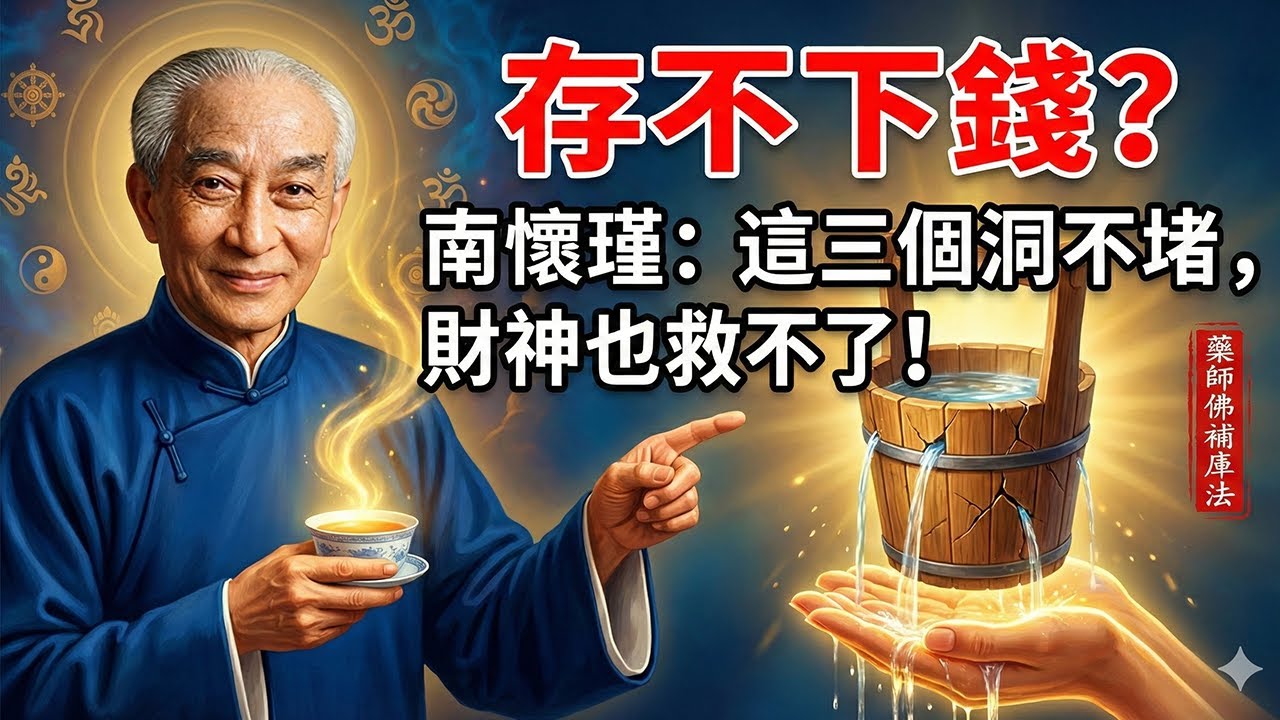 南懷瑾痛喝：為什麼你拚命賺錢還是窮？這三個洞不堵，財神爺也救不了你！