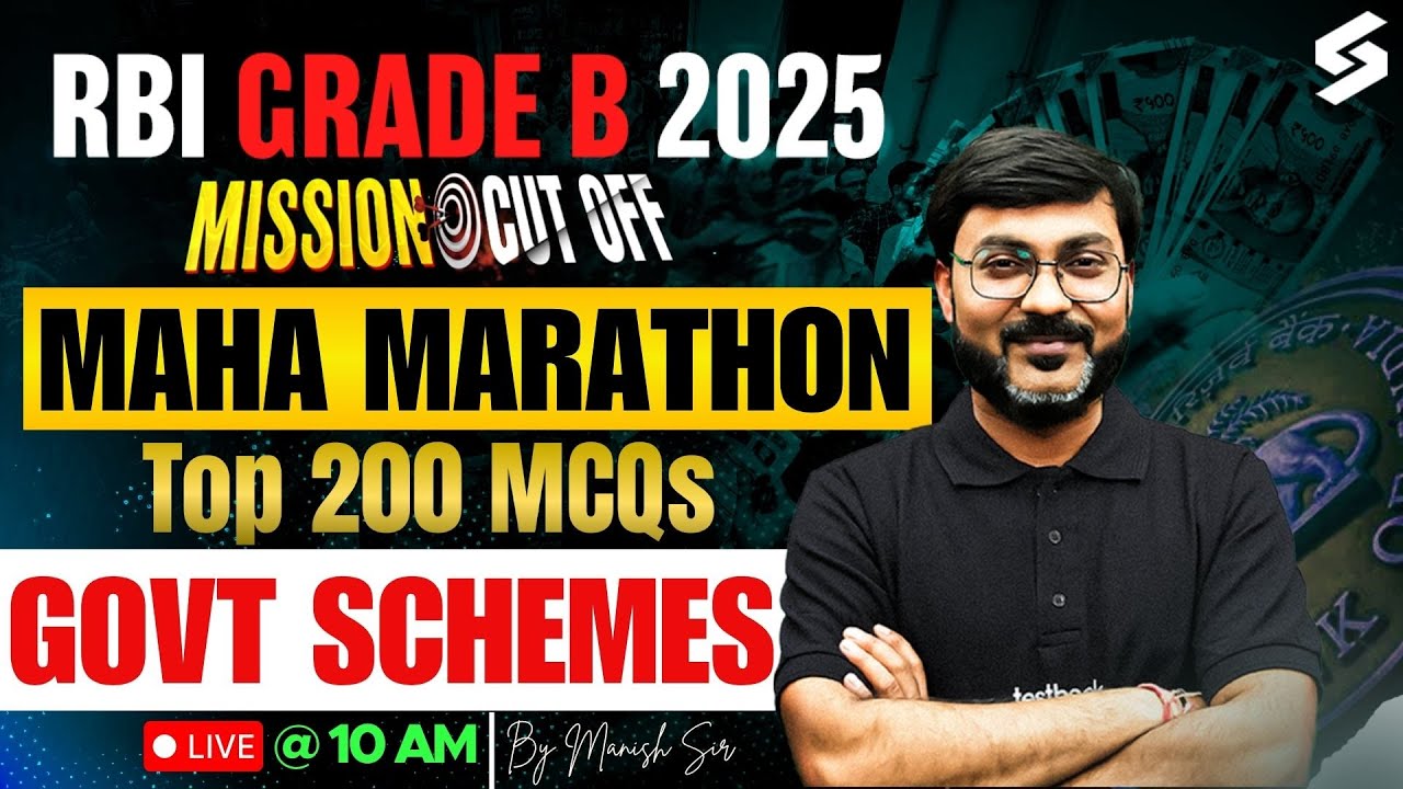 Government Schemes For RBI Grade b 2025 Marathon | RBI Grade B Government Schemes by Manish Sir