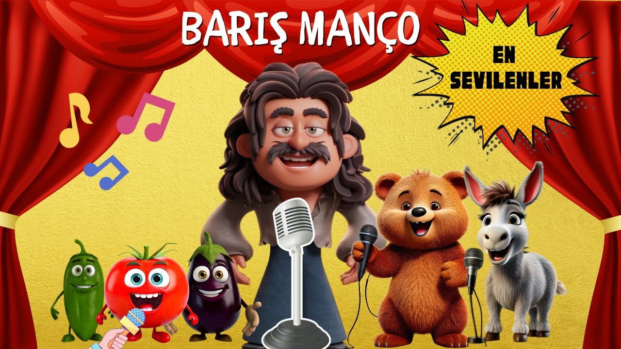 Barış Manço  En Sevilen Çocuk Şarkıları 🎵 | Arkadaşım Eşek + Ayı + Domates Biber Patlıcan