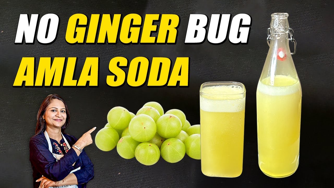 No Ginger Bug Amla Soda | Naturally Carbonated Probiotic Drink | How to Make FRUIT SODA at home